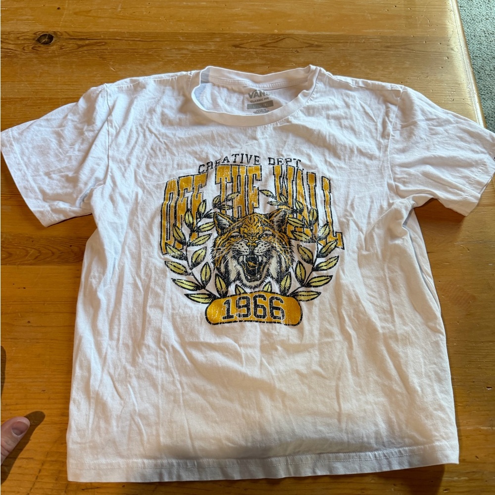 Vans White and Yellow Graphic Kids Tee